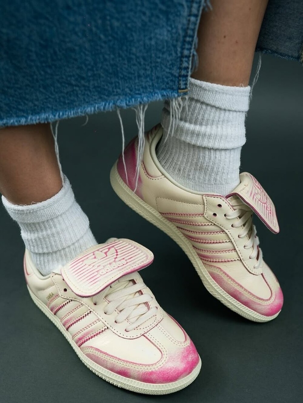 Adidas Samba LT Sneakers Distressed Crew White/Shock Pink - Picture 6 of 10